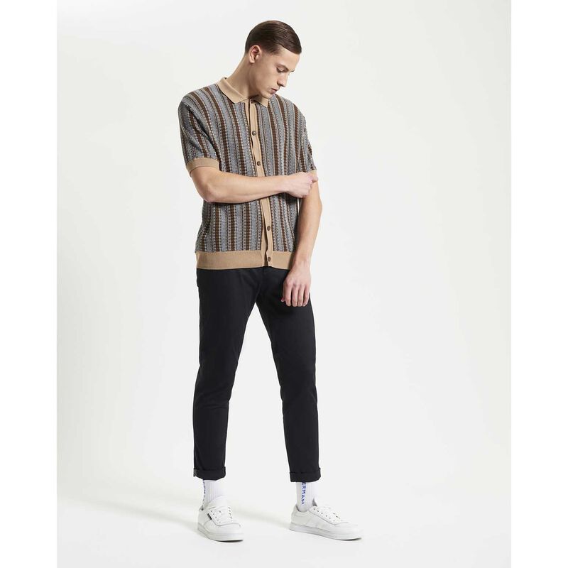 Ben Sherman Textured Stripe Knitted Shirt image number 3